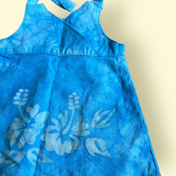 NWT Baby Girl Handmade Batik And Tie-dye Blue Summer Dress Size 12-18 Months - Picture 3 of 8